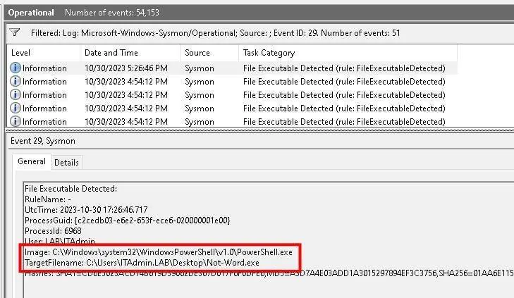 Идентификатор события 29: Исполняемый файловый блок