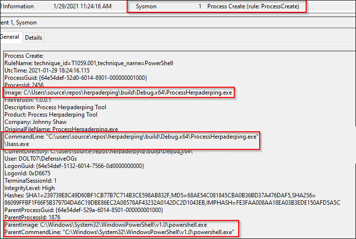 Идентификатор события 25: Фальсификация процессов