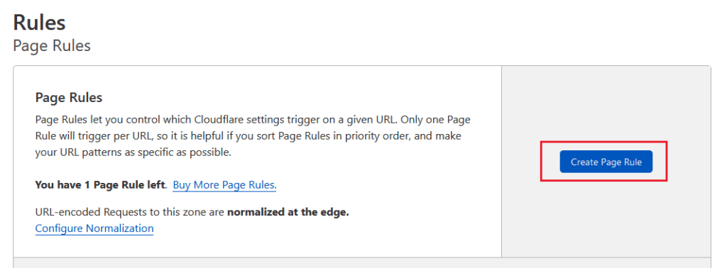 Create Page Rule