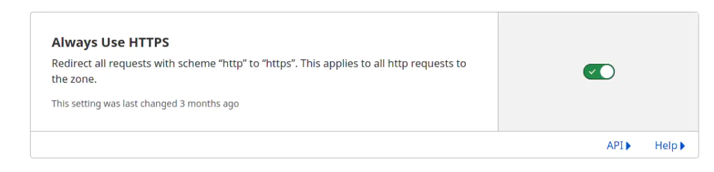 CloudFlare - Always Use HTTPS