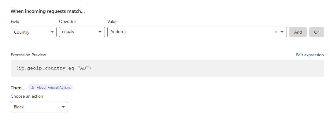 cloudflare block country