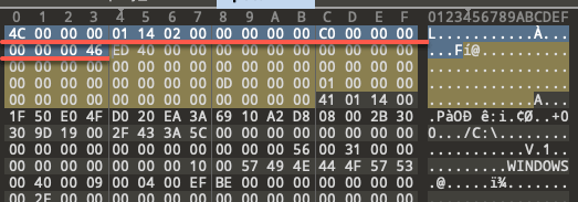 Выделенные HeaderSize и LinkCLSID в файле .lnk
