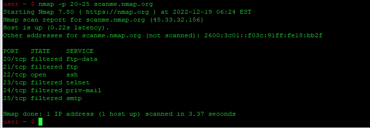 Использование дефисов для определения диапазонов портов