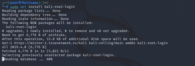 nstall kali-root-login