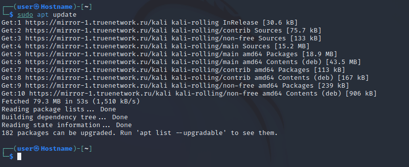 Обновление Kali Linux