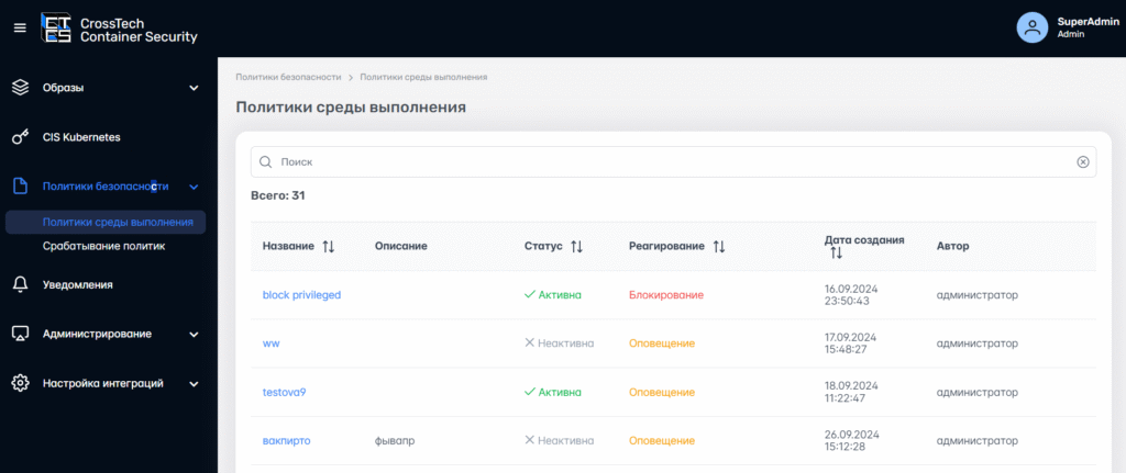 CTCS интерфейс