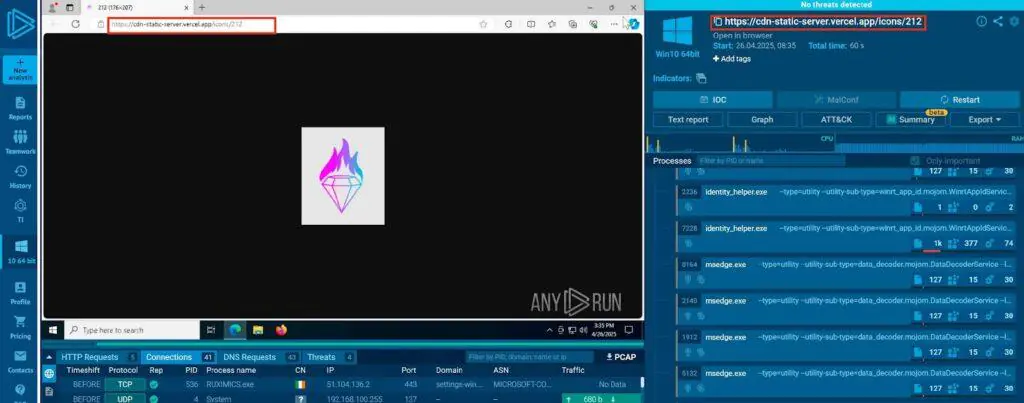 Доступ к C2 без надлежащей доставки токена (фавикон вредоносного проекта)