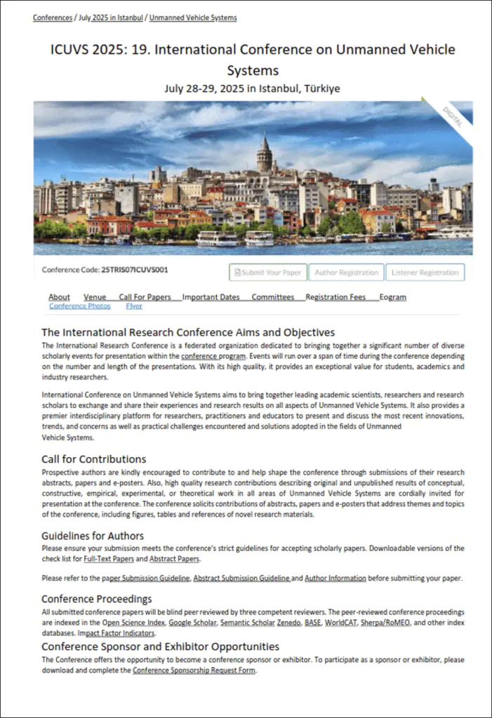 Конференция по беспилотным транспортным системам 2025 года в Стамбуле.pdf Содержимое PDF-файла.