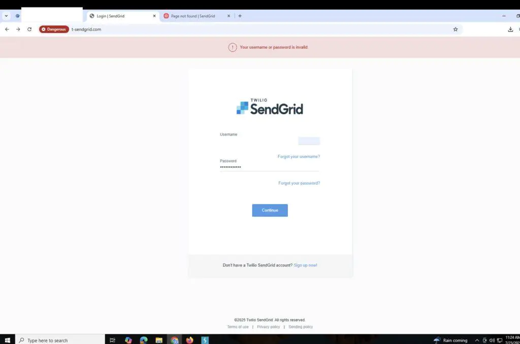 SendGrid фишинг