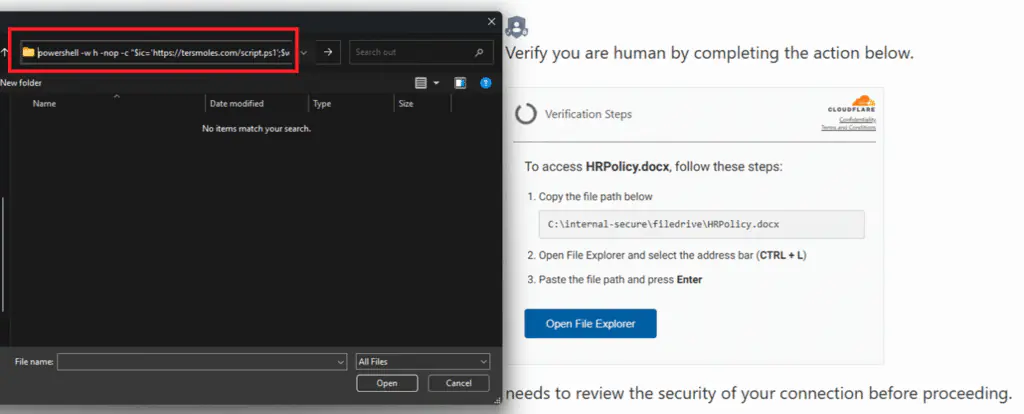 Фишинговый сайт для доставки вредоносного скрипта