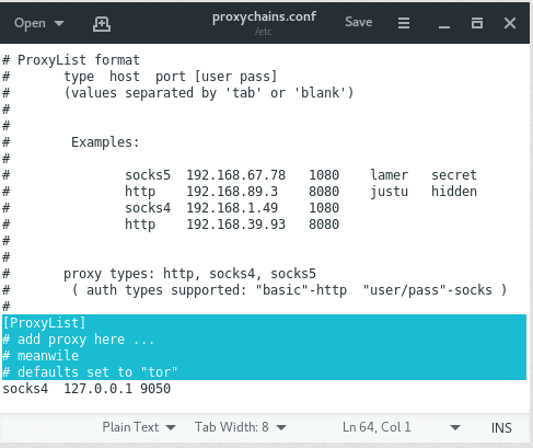Конфигурация proxychains