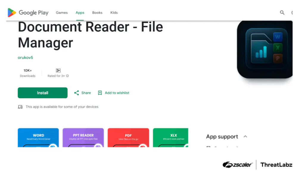 Пример приложения-приманки Anatsa в магазине Google Play