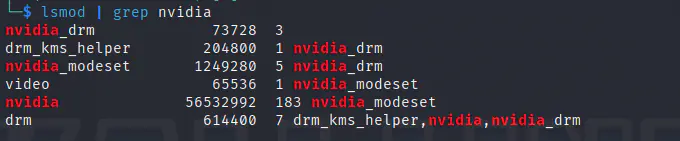 Проверка корректности установки драйверов NVIDIA в Kali Linux