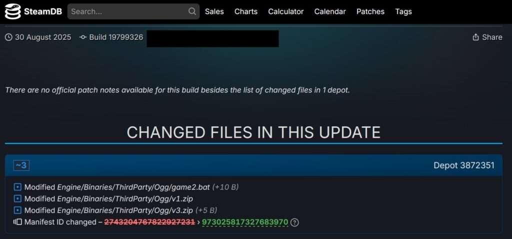Файлы патчей SteamDB из SteamDB