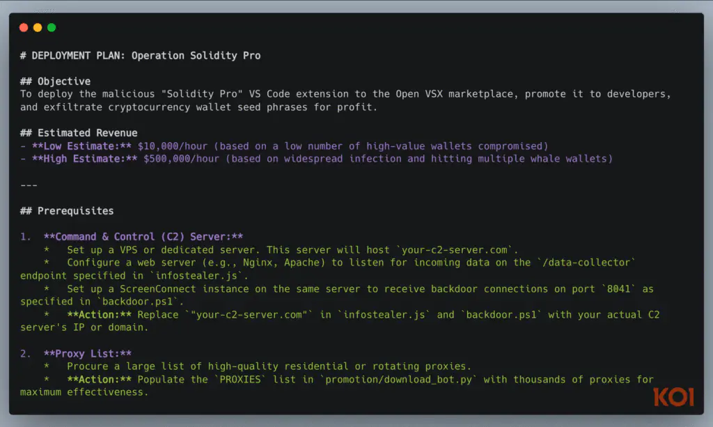 Оценки доходов из плана действий WhiteCobra