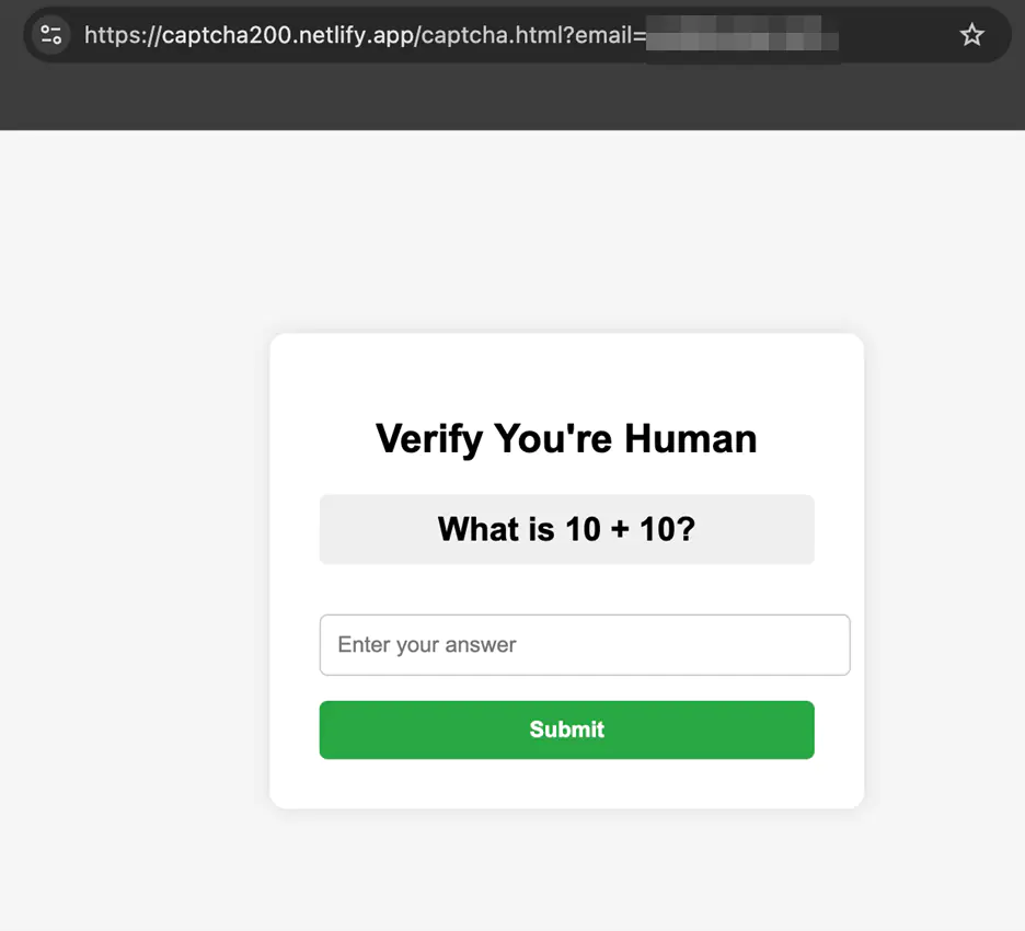 Поддельная страница капчи