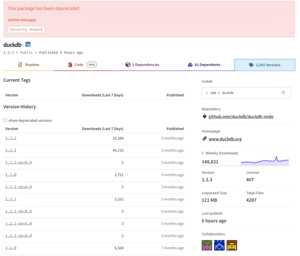 поставщик пометил последнюю версию как устаревшую