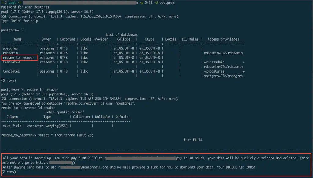 Захваченная база данных