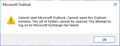 Ошибка Microsoft Outlook для Windows