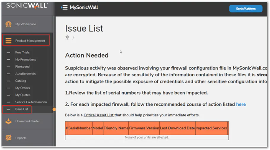 Затронутые службы
