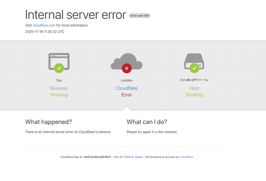 cloudflare internal server error