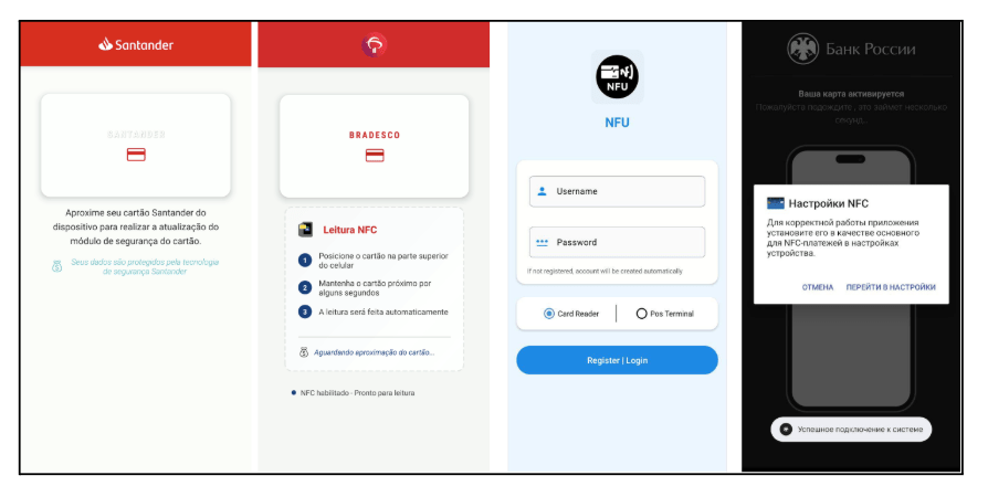 Макет приложения, представленный вариантами вредоносных программ NFC