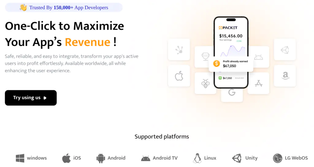 Реклама от PacketSDK, входящего в прокси-сеть IPIDEA
