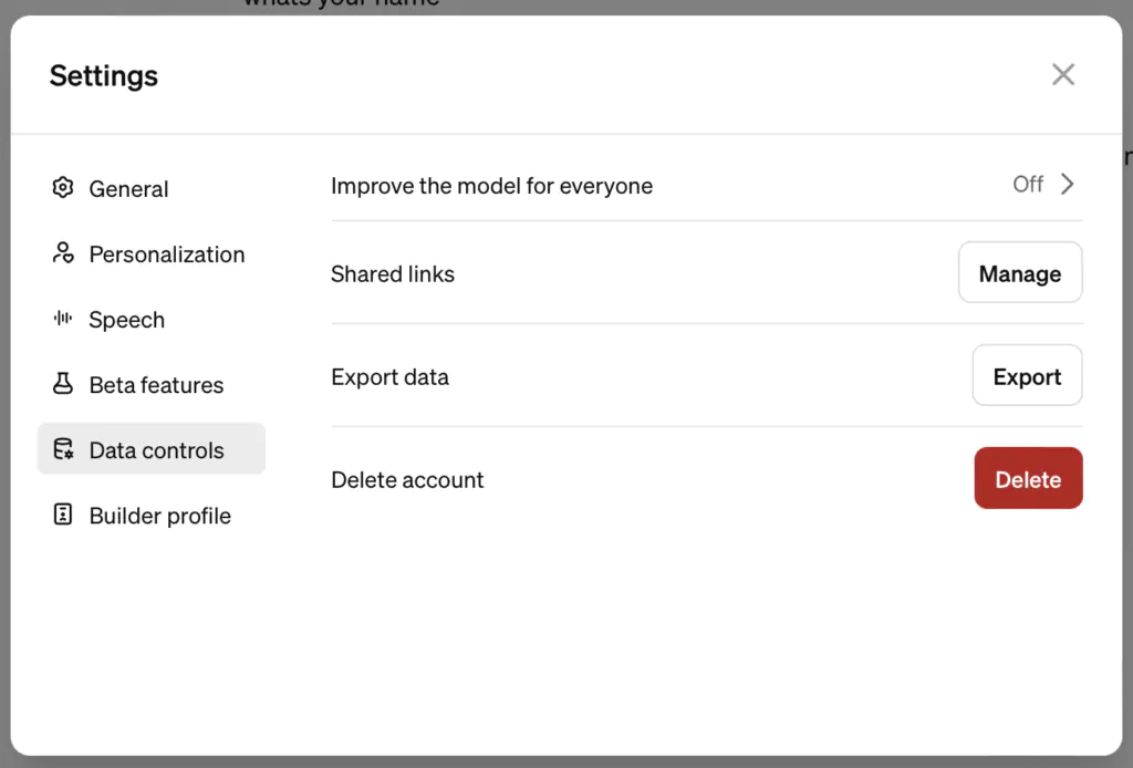 ChatGPT отключаем слежку за «улучшением» модели