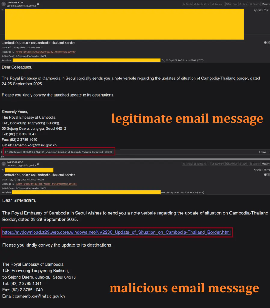 Образец вредоносного электронного письма