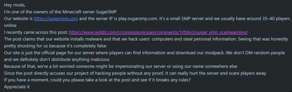 Сообщение требует удаления предупреждения о мошенничестве.