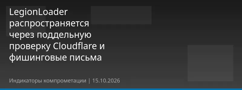 LegionLoader распространяется через поддельную проверку Cloudflare и фишинговые письма