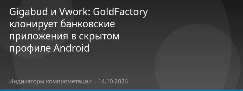Gigabud и Vwork: GoldFactory клонирует банковские приложения в скрытом профиле Android