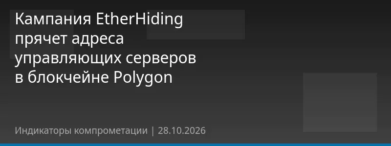 Кампания EtherHiding прячет адреса управляющих серверов в блокчейне Polygon