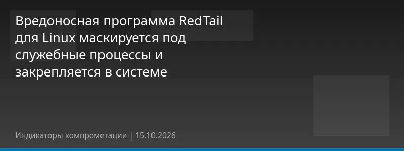 Вредоносная программа RedTail для Linux маскируется под служебные процессы и закрепляется в системе