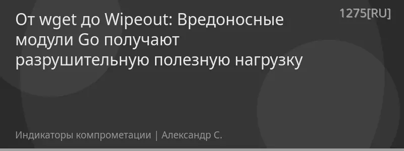 От wget до Wipeout: Вредоносные модули Go получают разрушительную полезную нагрузку