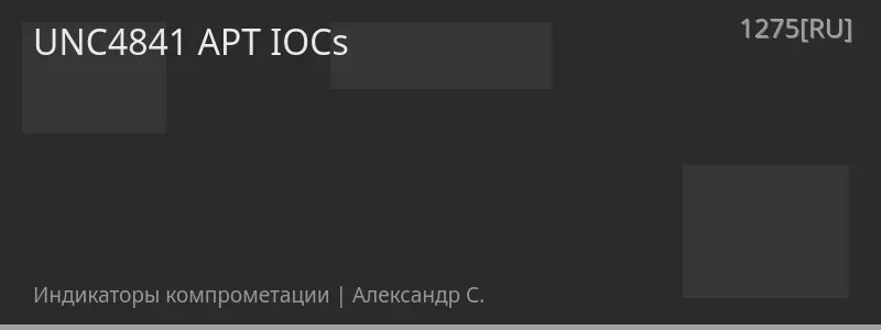UNC4841 APT IOCs