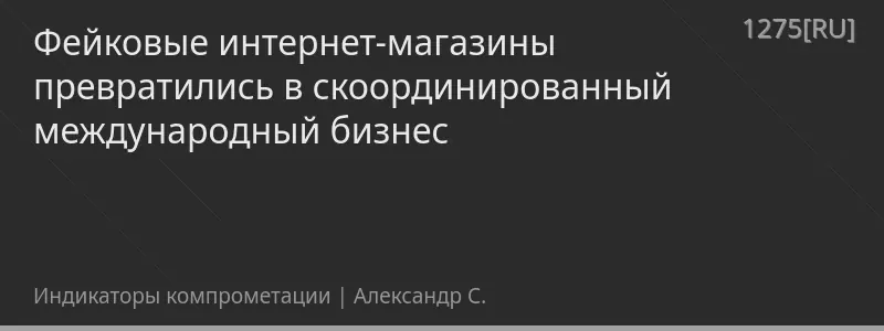 Фейковые интернет-магазины превратились в скоординированный международный бизнес