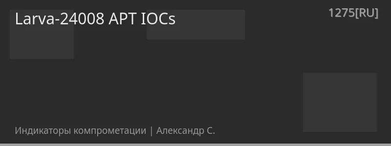 Larva-24008 APT IOCs