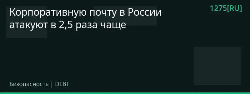Корпоративную почту в России атакуют в 2,5 раза чаще