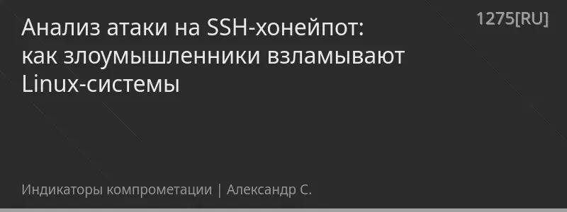 Анализ атаки на SSH-хонейпот: как злоумышленники взламывают Linux-системы